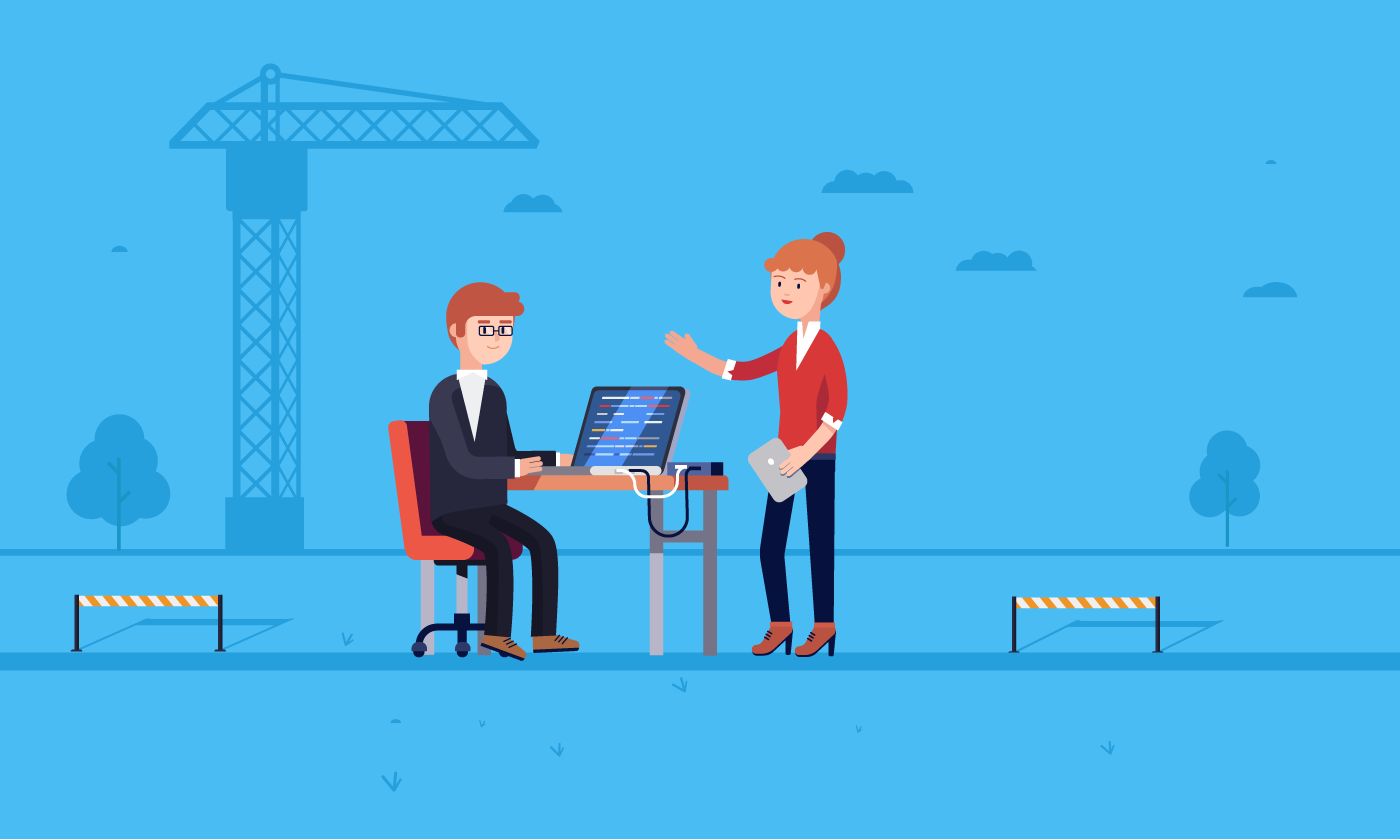 Software Engineering couple at work