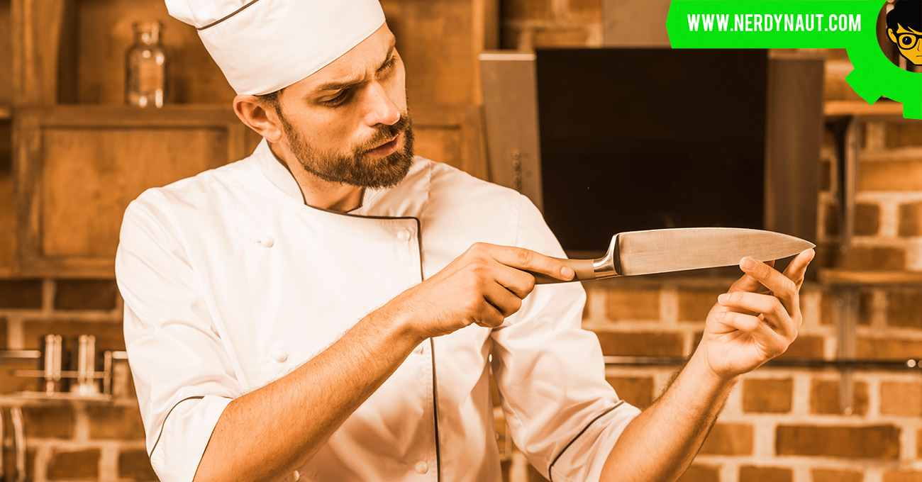 Chef checking the Types of Knife Materials