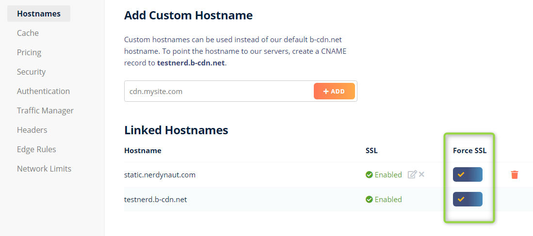 Force SSL BunnyCDN