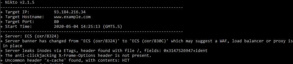WordPress security audit using Nikto