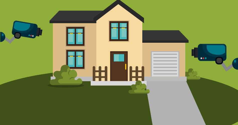 secured home with surveillance