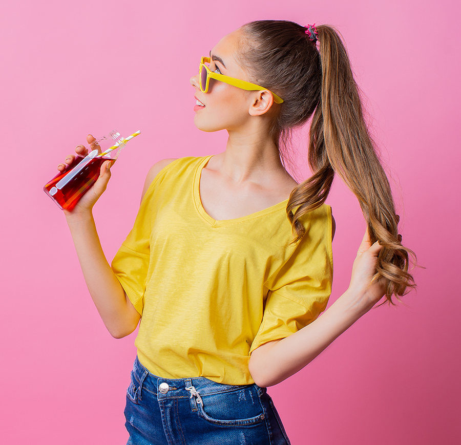 High Ponytail with Hanging Curls for Businesswoman