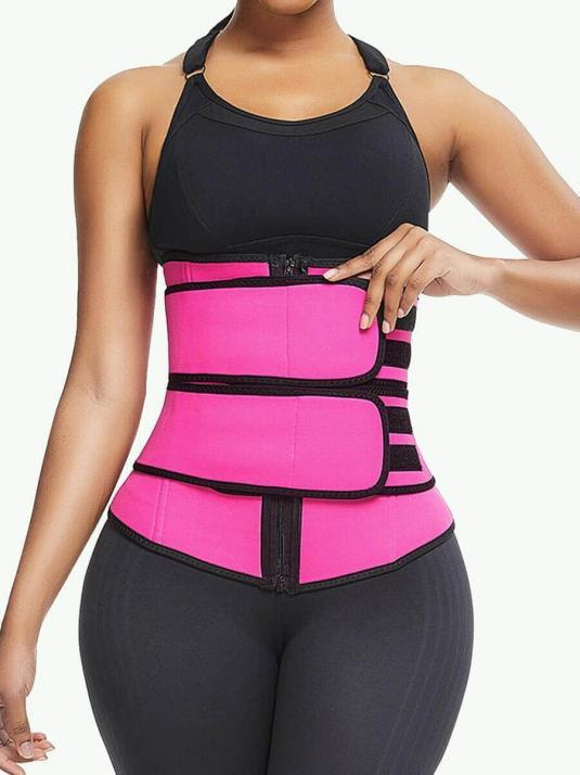 Sculptshe Latex Double Belts Sport Corset Waist Trainer